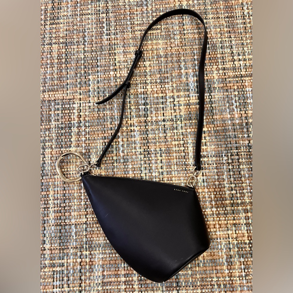Esha Soni The Slope Bag. Ebony(Color) Dark Chocolate Brown.Material: French Calf